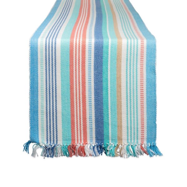 Fastfood 13 x 72 in. Seashore Stripe Fringed Table Runner FA1582906 - main